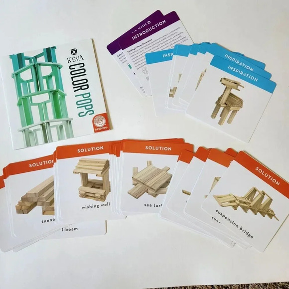 KEVA PLANKS Teal Maple Learn Stack Build Brain Toy 2013 Mindware Precision Green - Picture 10 of 16